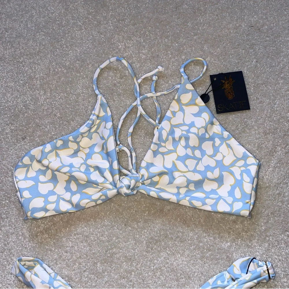 SKATIE Sarah top and Bobbi thick band bottom bikini set in Nantucket 🩵 - Picture 3 of 8